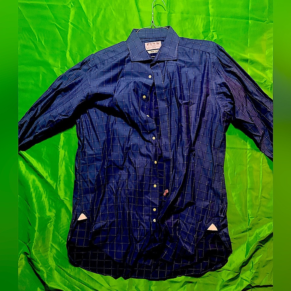 Pink brand, XL Button Up Casual Blue Striped Shirt